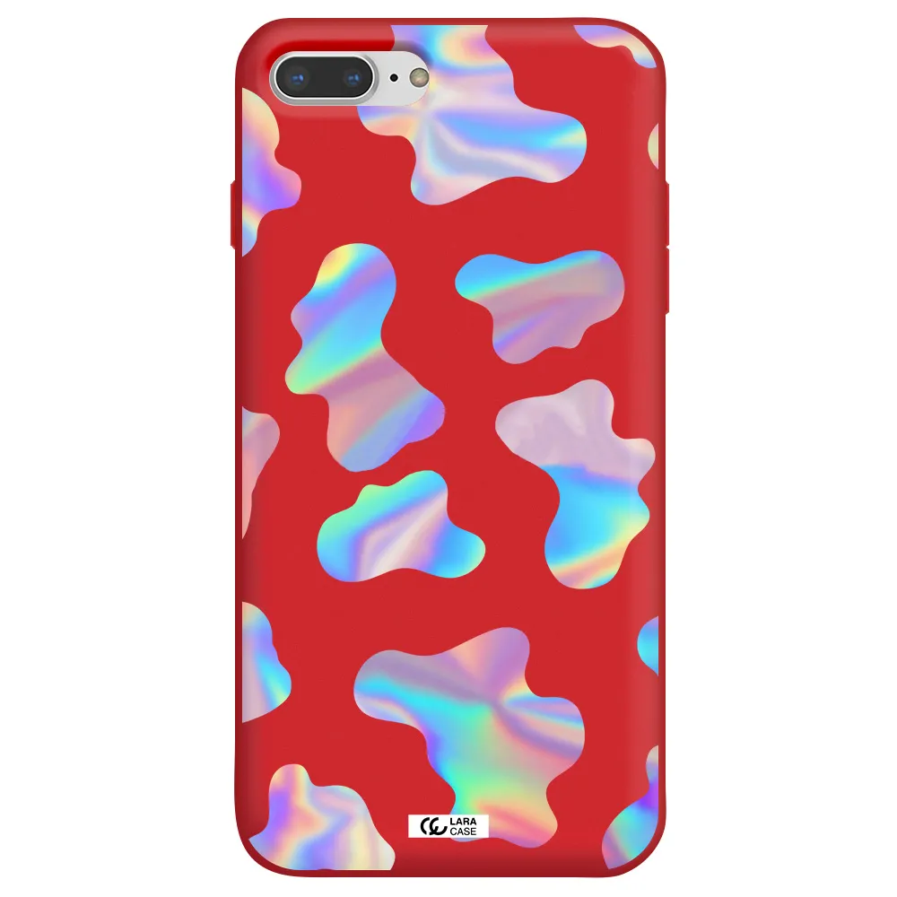 Colorful Spots Apple iPhone 8 plus Silicone Imperial Red Case