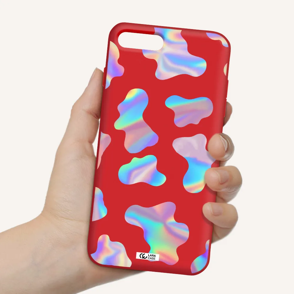 Colorful Spots Apple iPhone 8 plus Silicone Imperial Red Case