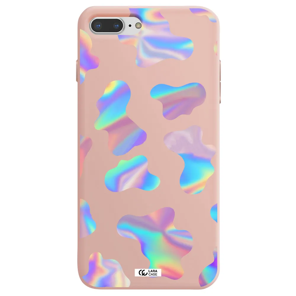 Colorful Spots Apple iPhone 8 plus Silicone pastel pink Case