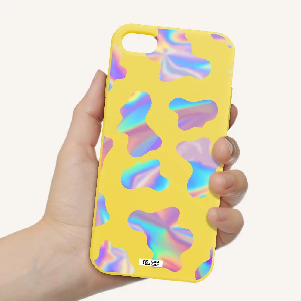 Colorful Spots Apple iPhone 8 Silicone canary yellow Case