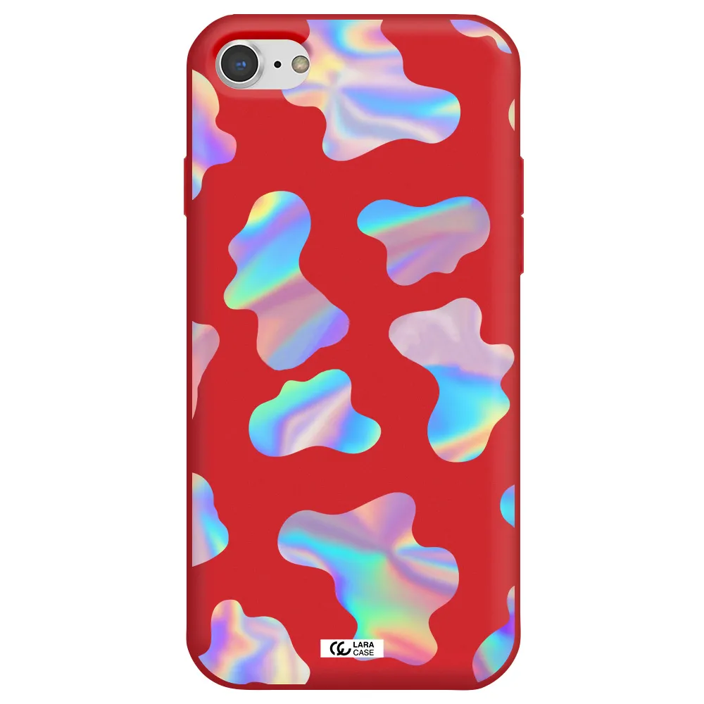 Colorful Spots Apple iPhone 8 Silicone Imperial Red Case