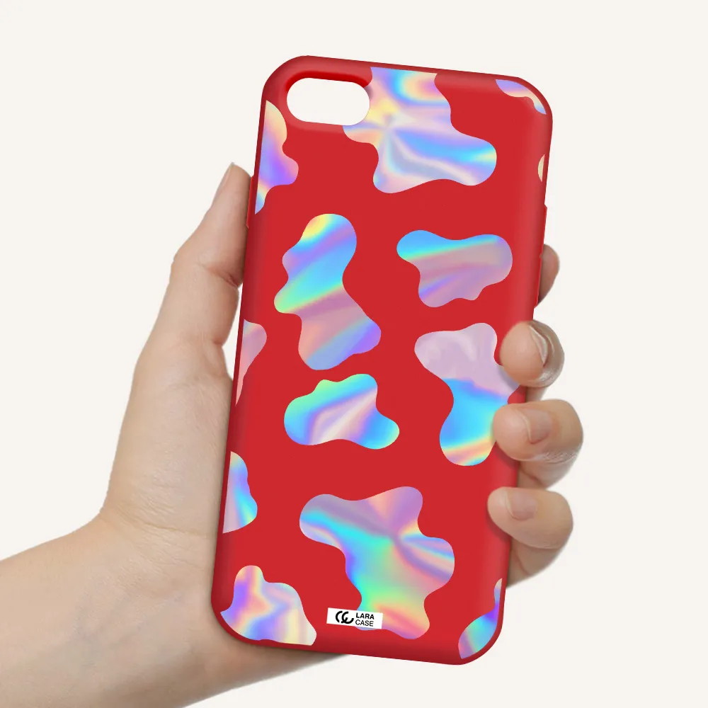 Colorful Spots Apple iPhone 8 Silicone Imperial Red Case