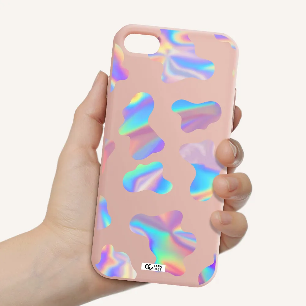 Colorful Spots Apple iPhone 8 Silicone pastel pink Case