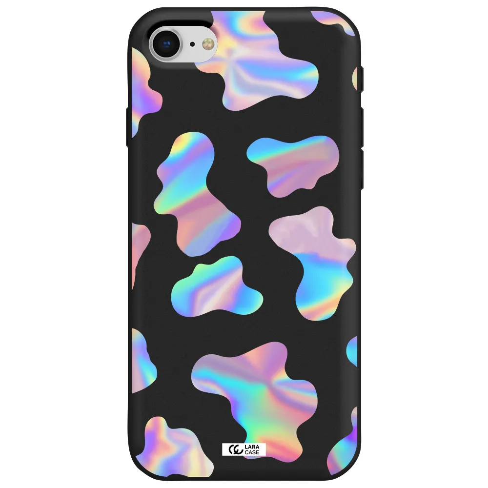 Colorful Spots Apple iPhone se 2020 Silicone black Case