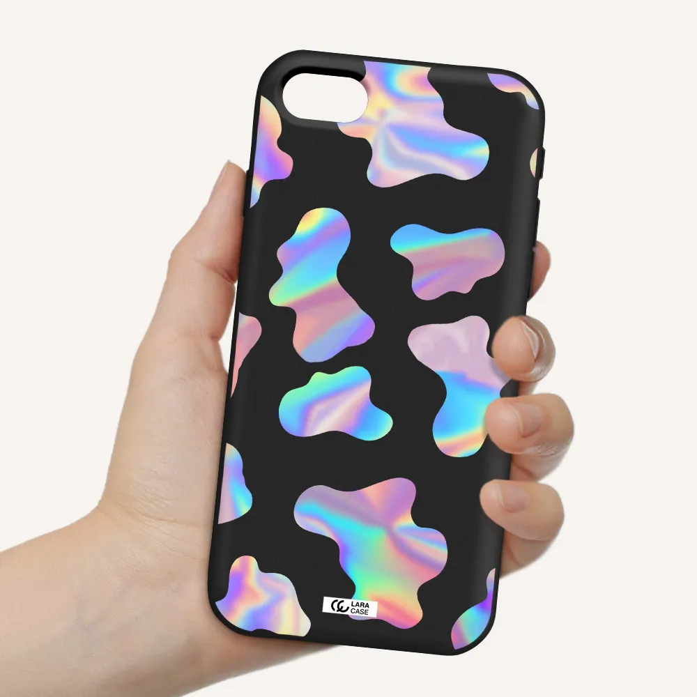 Colorful Spots Apple iPhone se 2020 Silicone black Case