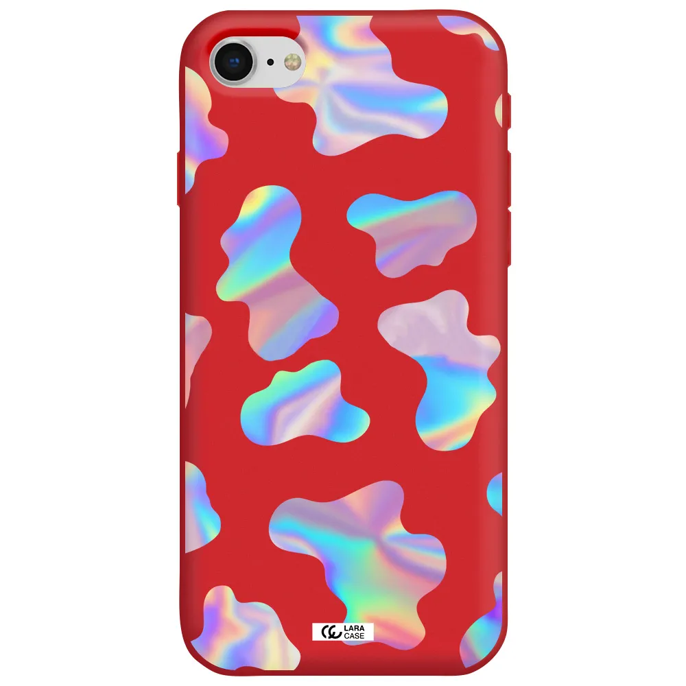Colorful Spots Apple iPhone se 2020 Silicone Imperial Red Case