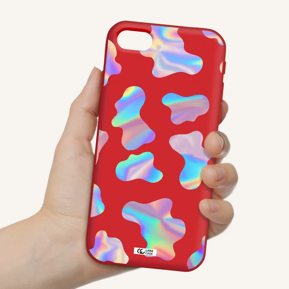 Colorful Spots Apple iPhone se 2020 Silicone Imperial Red Case