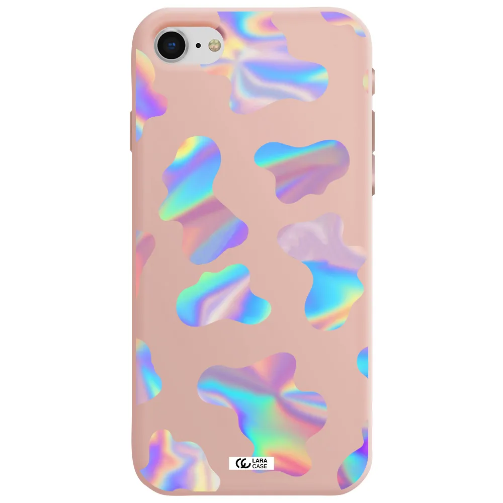 Colorful Spots Apple iPhone se 2020 Silicone pastel pink Case
