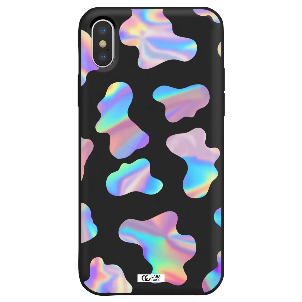Colorful Spots Apple iPhone X Silicone black Case