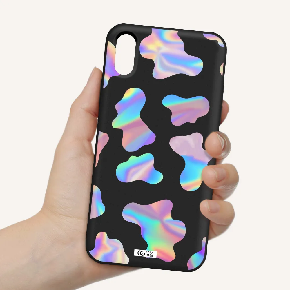 Colorful Spots Apple iPhone X Silicone black Case