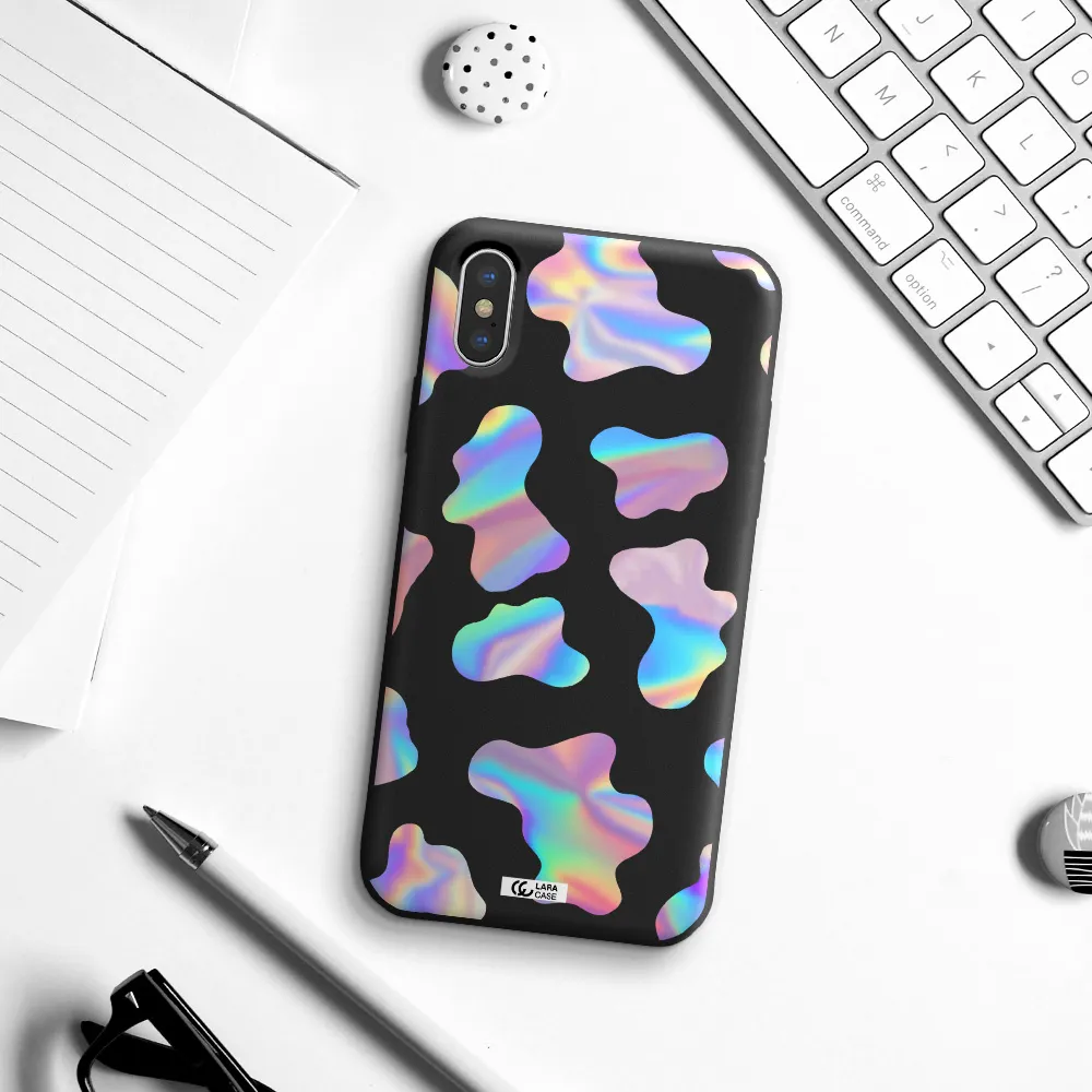 Colorful Spots Apple iPhone X Silicone black Case