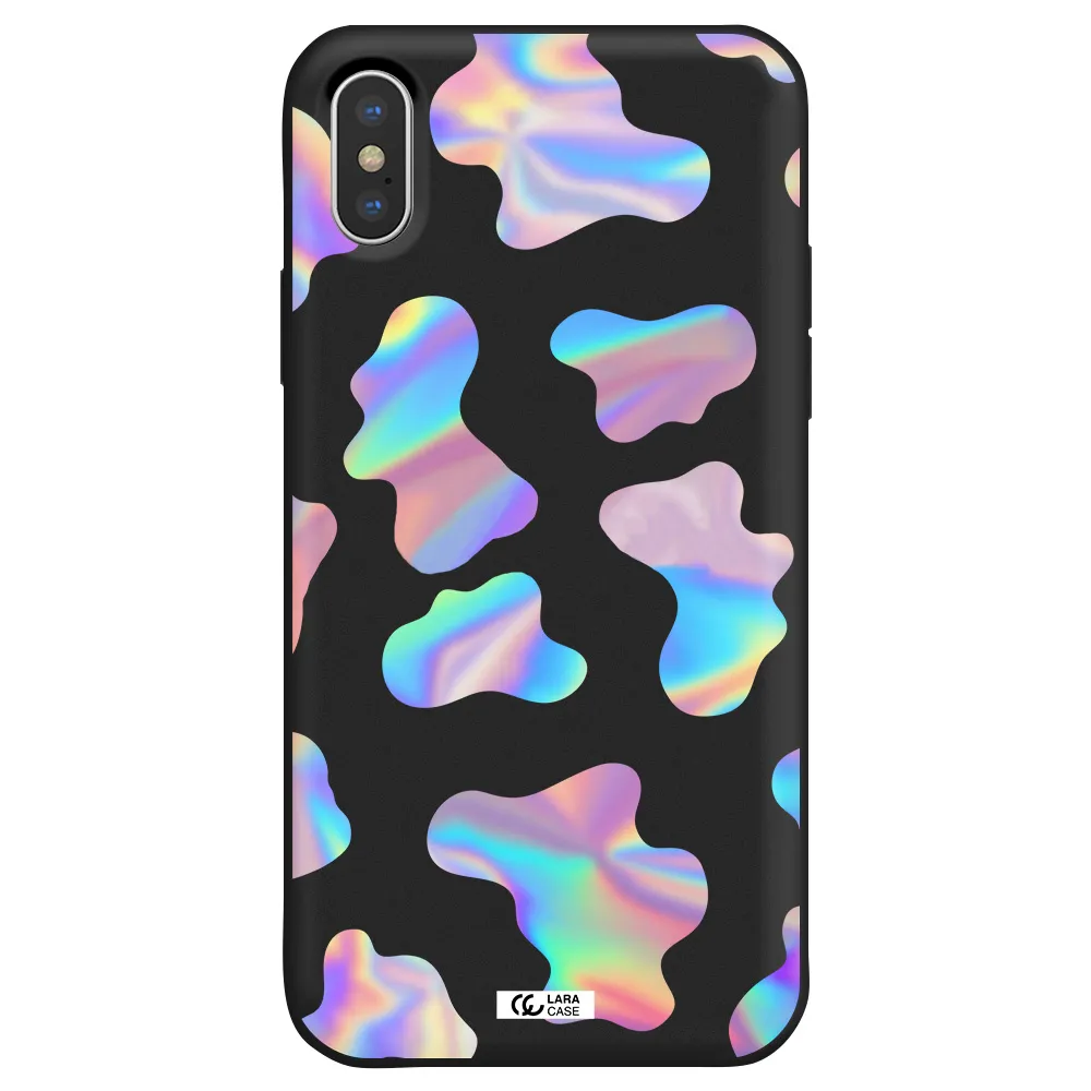 Colorful Spots Apple iPhone XS Silicone black Case