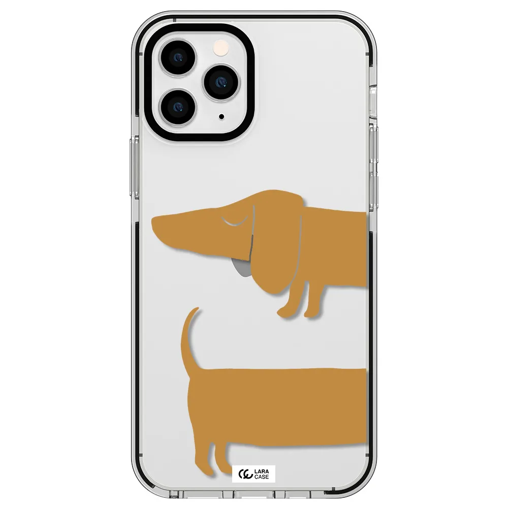 Dachshund Apple iPhone 11 pro impact black border Case