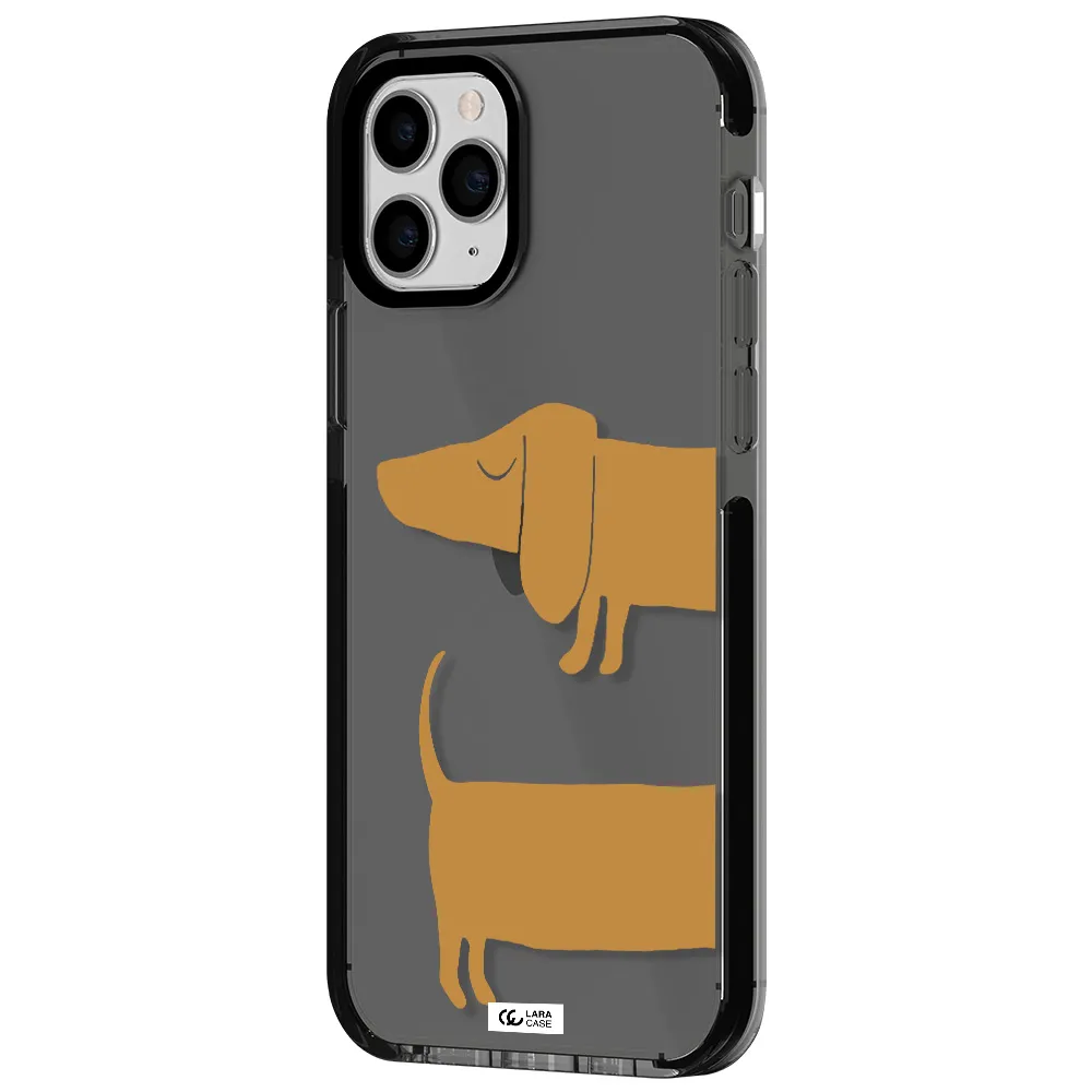 Dachshund Apple iPhone 11 pro max impact Smoke Black Case