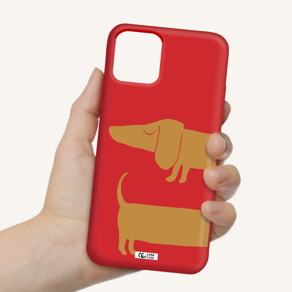 Dachshund Apple iPhone 11 pro max Silicone Imperial Red Case