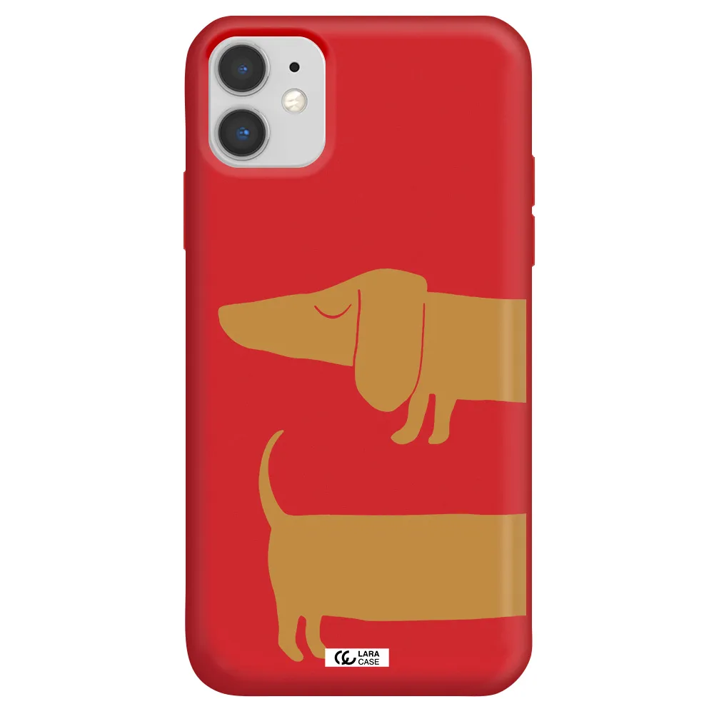 Dachshund Apple iPhone 11 Silicone Imperial Red Case