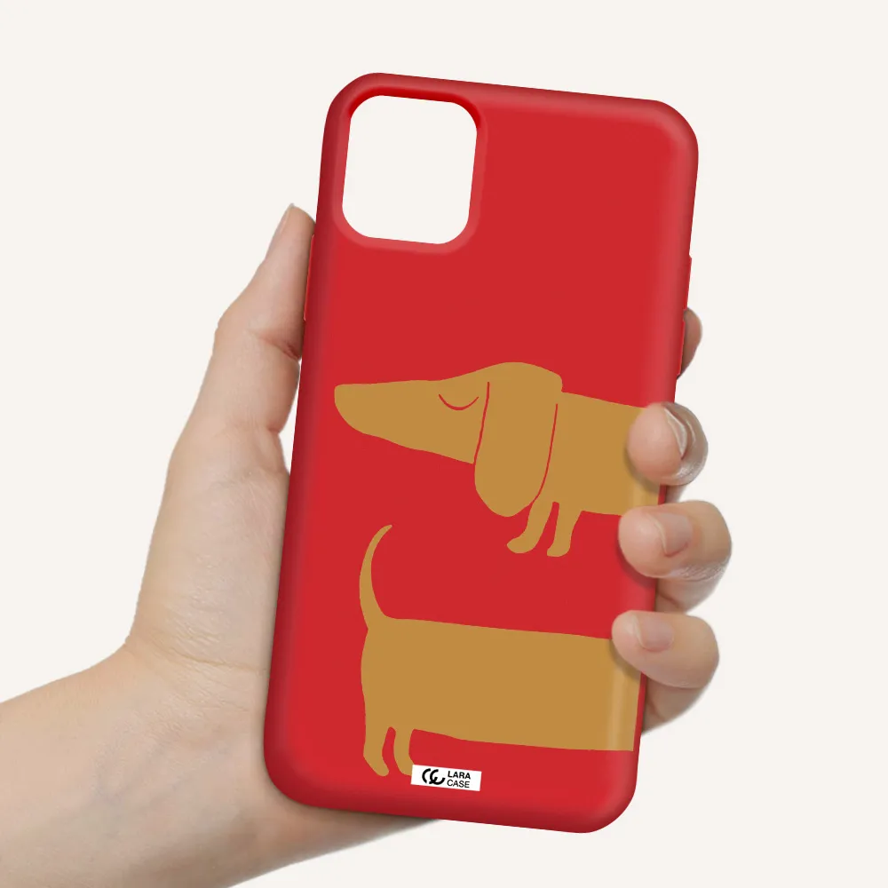 Dachshund Apple iPhone 11 Silicone Imperial Red Case