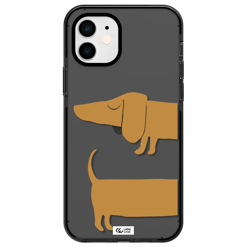 Dachshund Apple iPhone 12 impact Smoke Black Case