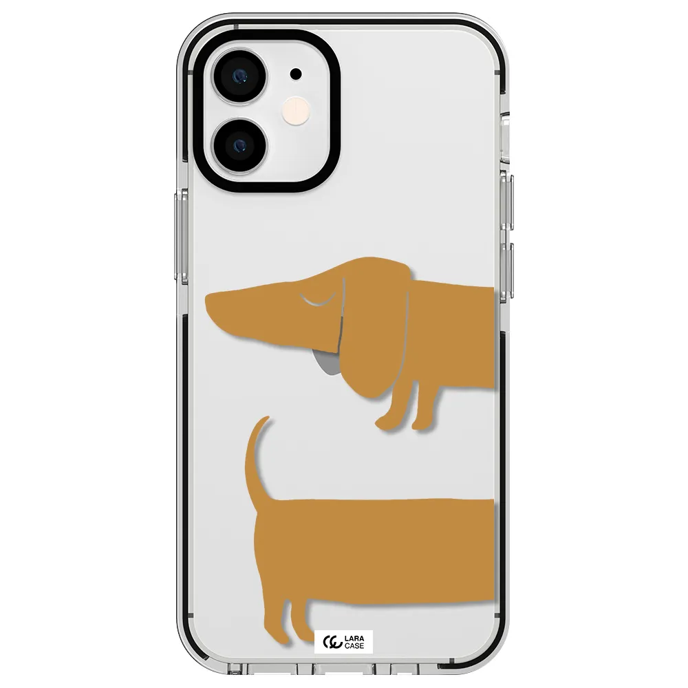 Dachshund Apple iPhone 12 mini impact black border Case