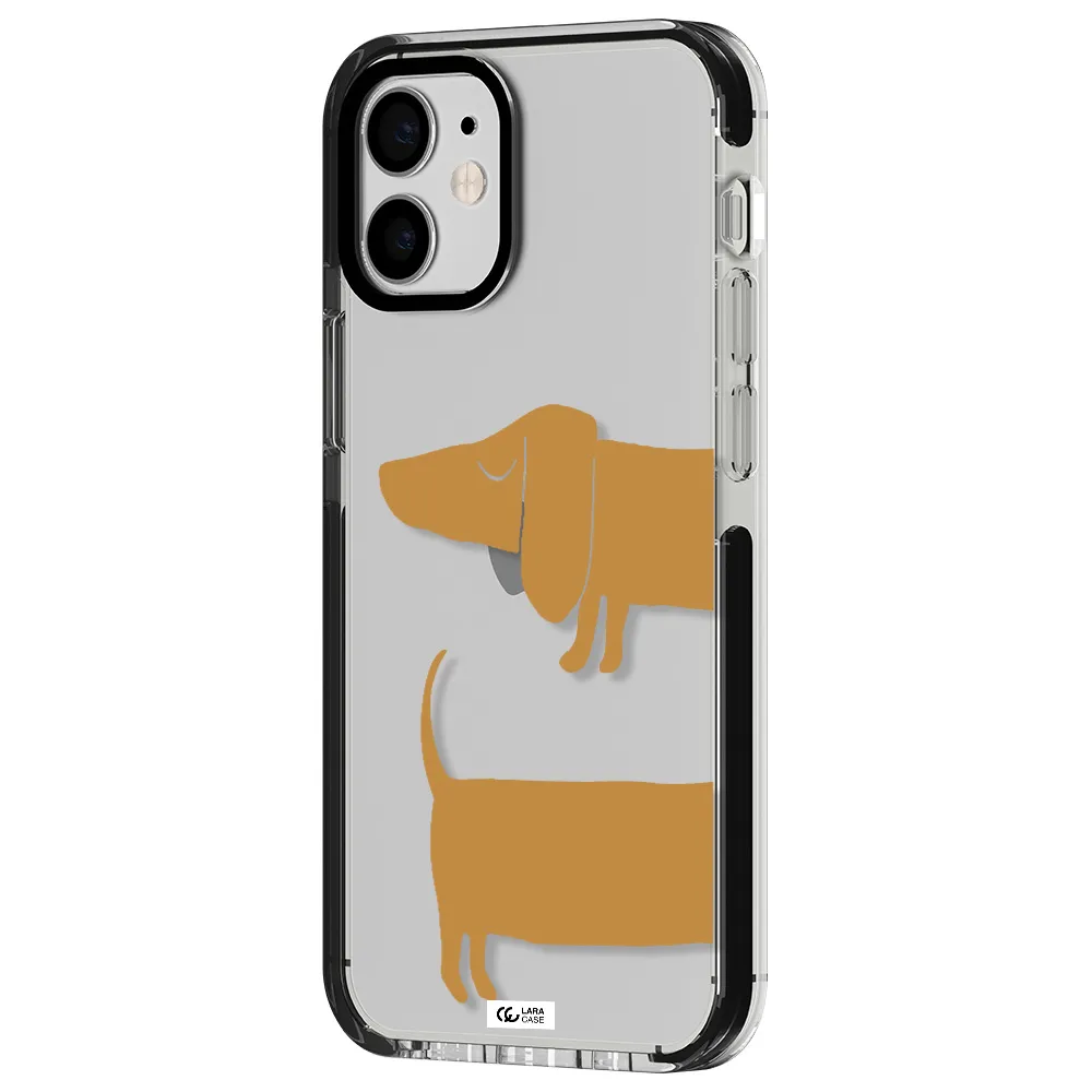 Dachshund Apple iPhone 12 mini impact black border Case