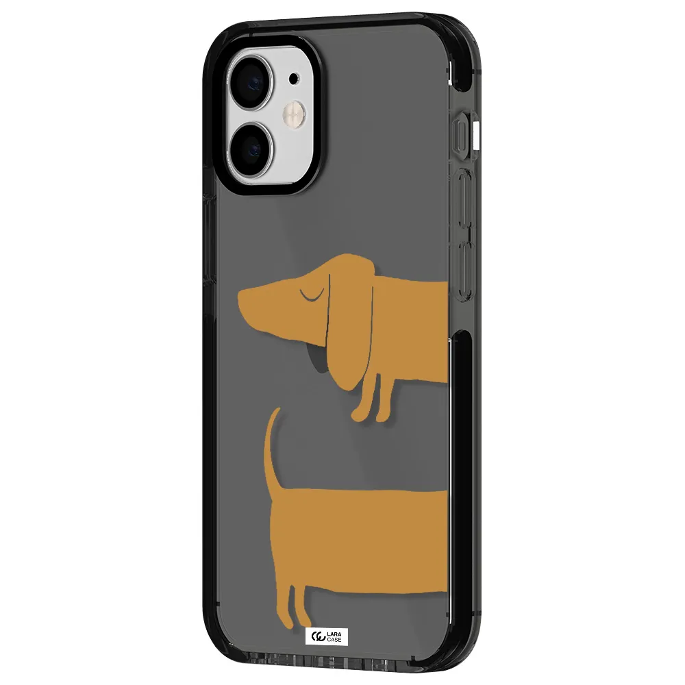 Dachshund Apple iPhone 12 mini impact Smoke Black Case