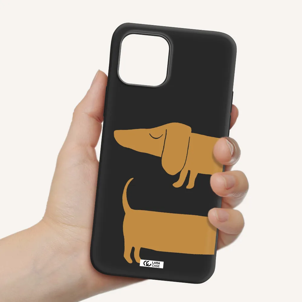 Dachshund Apple iPhone 12 mini Silicone black Case