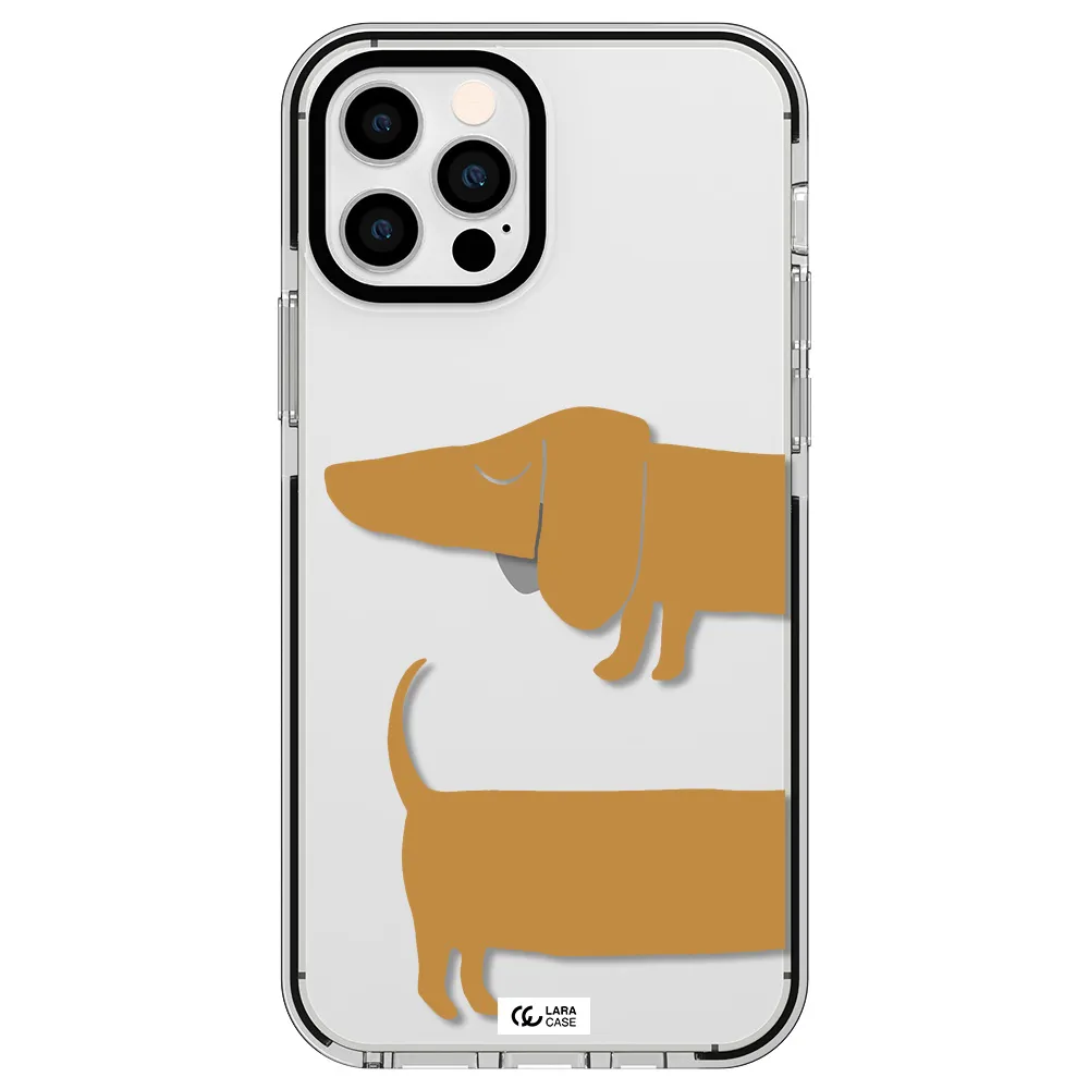 Dachshund Apple iPhone 12 pro impact black border Case