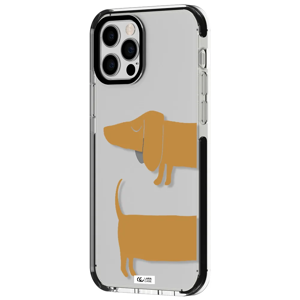 Dachshund Apple iPhone 12 pro impact black border Case