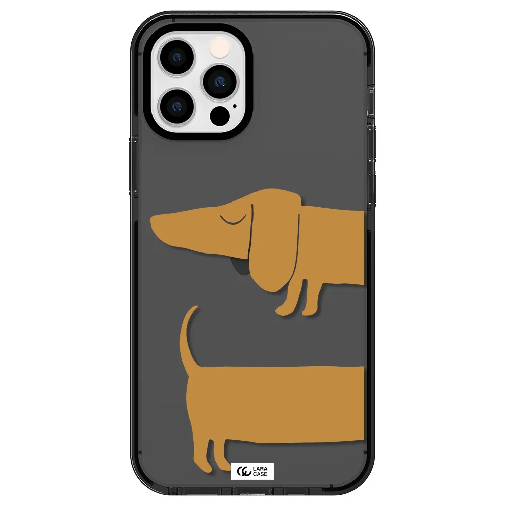 Dachshund Apple iPhone 12 pro impact Smoke Black Case