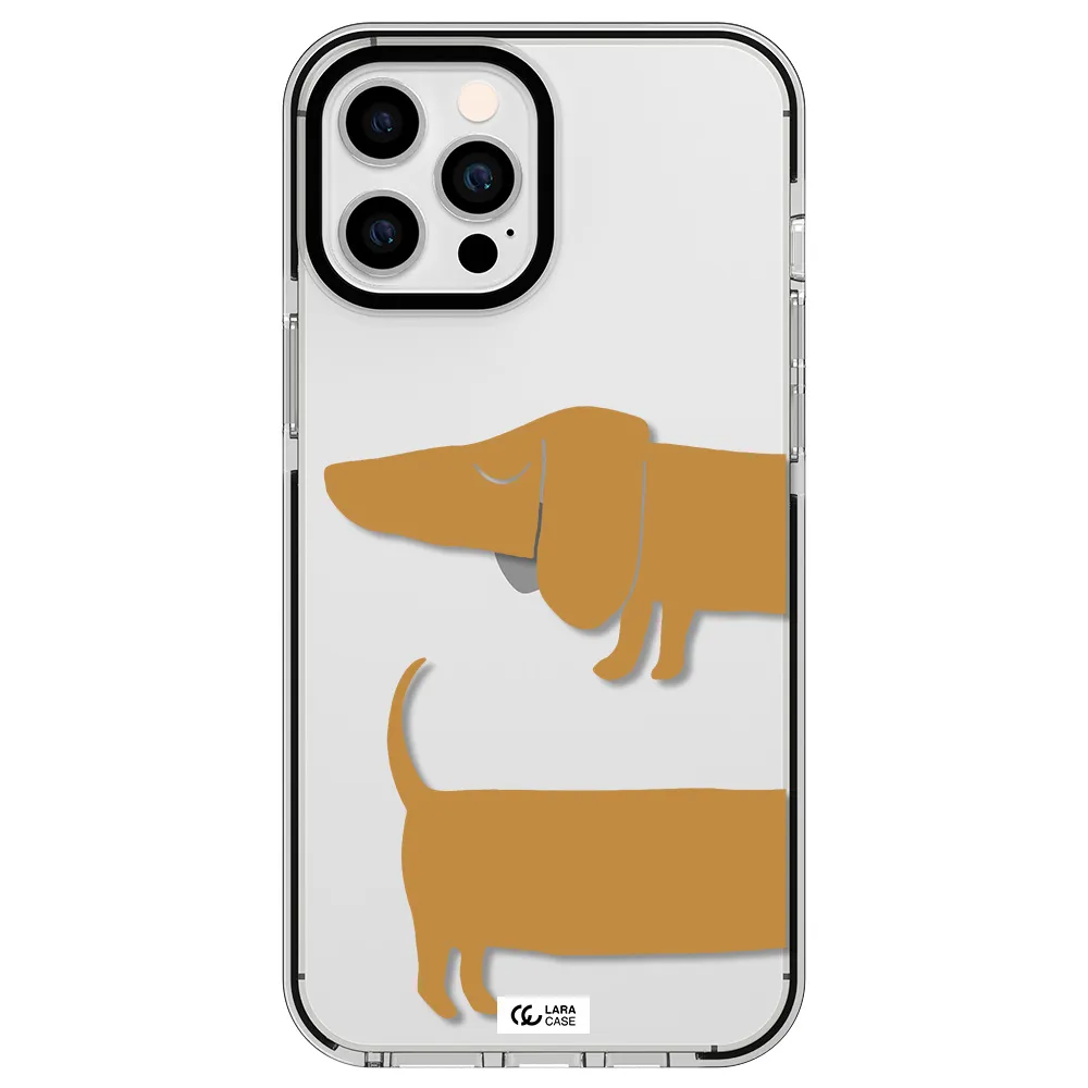 Dachshund Apple iPhone 12 pro max impact black border Case