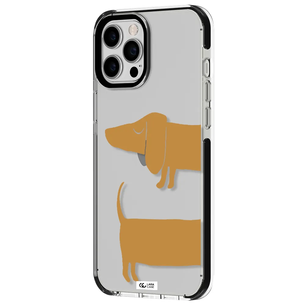 Dachshund Apple iPhone 12 pro max impact black border Case