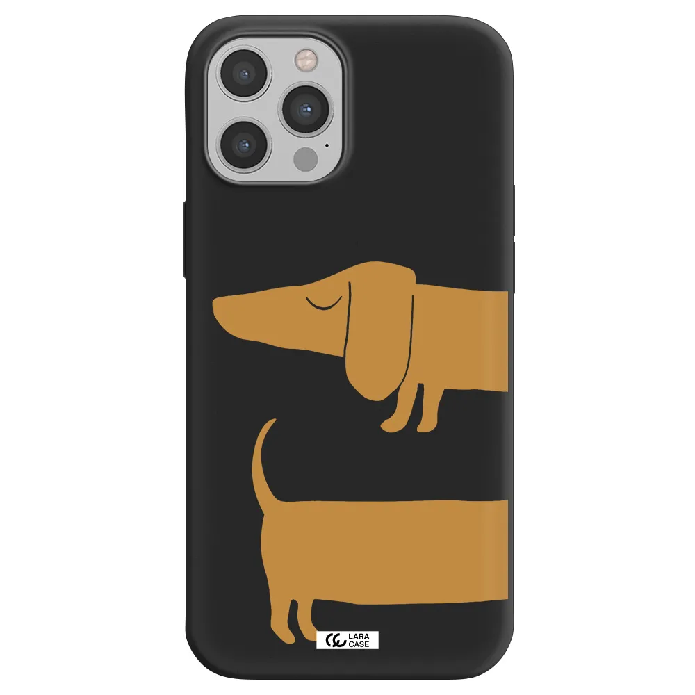 Dachshund Apple iPhone 12 pro Silicone black Case