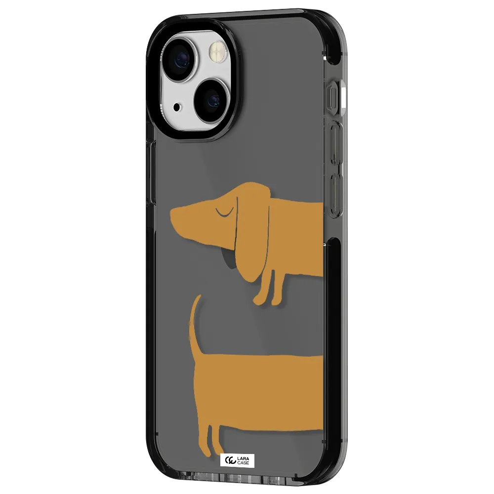 Dachshund Apple iPhone 13 mini impact Smoke Black Case