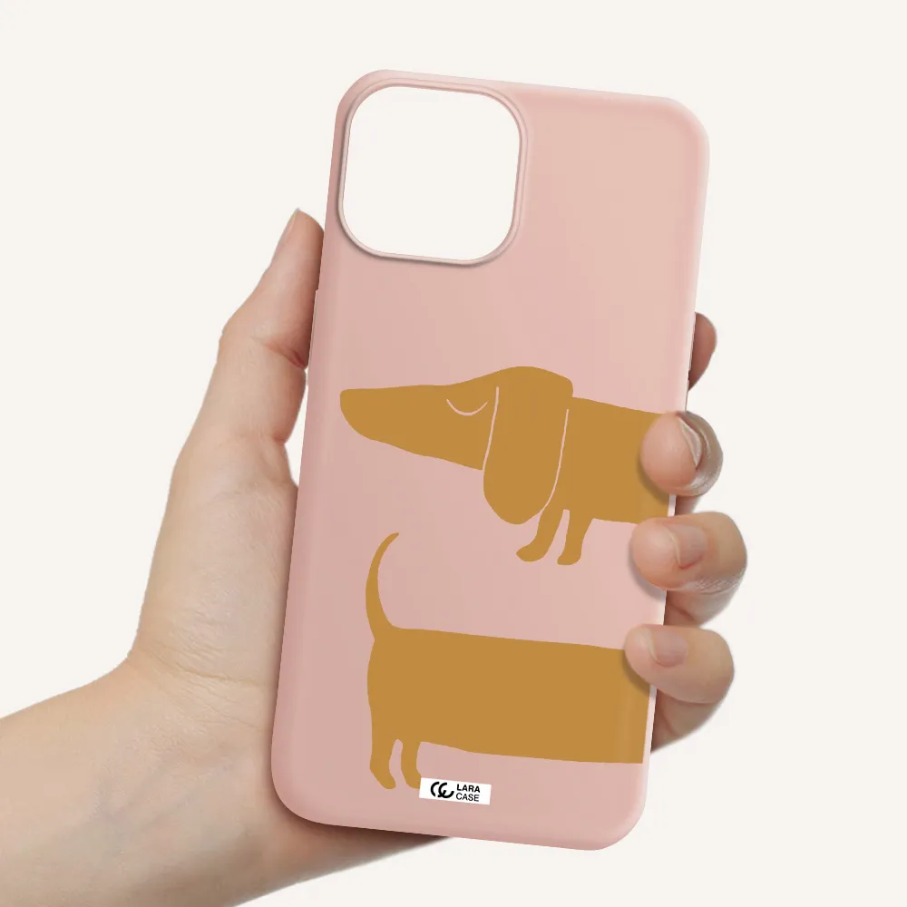 Dachshund Apple iPhone 13 mini Silicone pastel pink Case