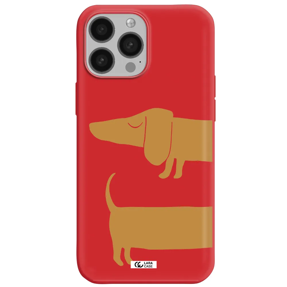 Dachshund Apple iPhone 13 Pro Max Silicone Imperial Red Case