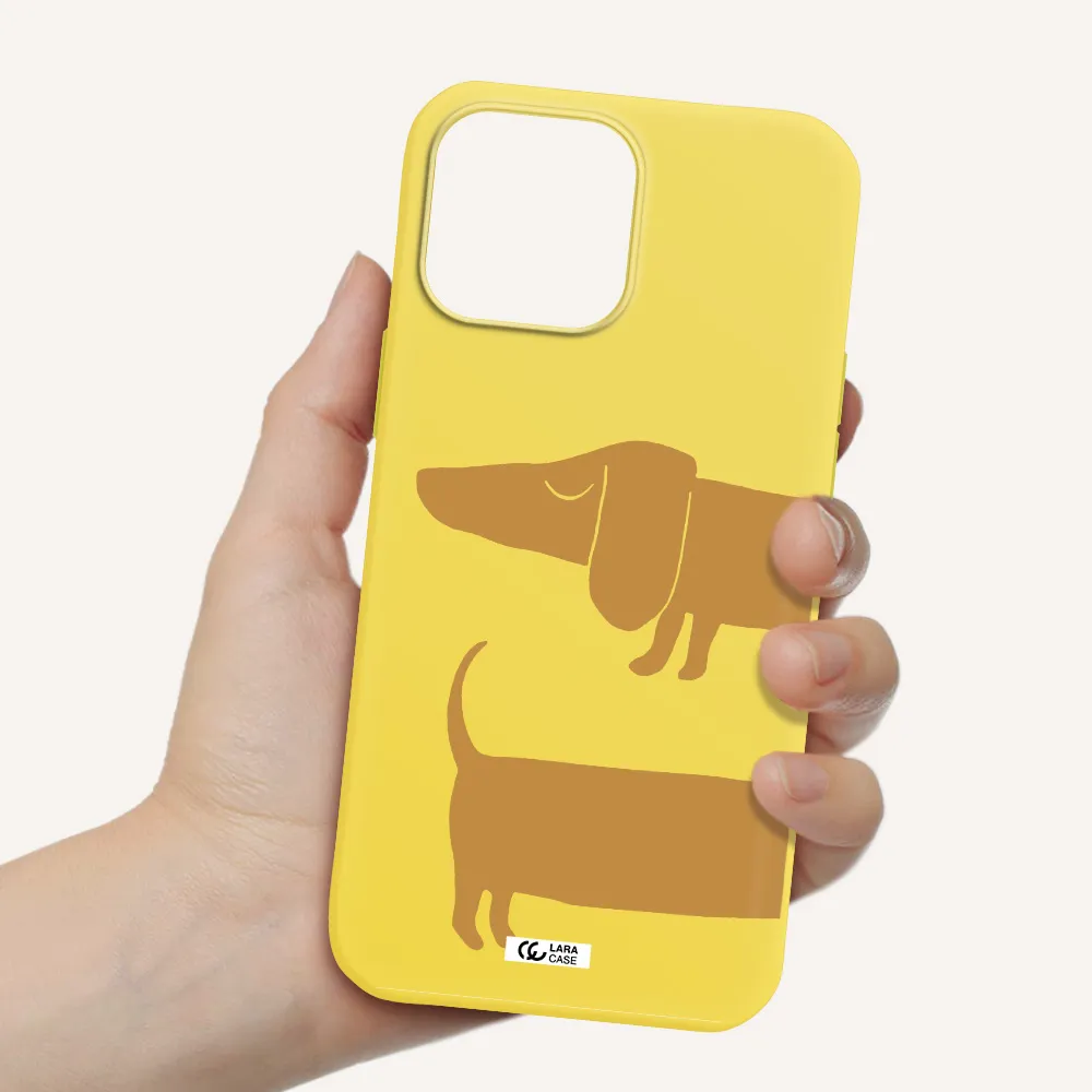 Dachshund Apple iPhone 13 Pro Silicone canary yellow Case