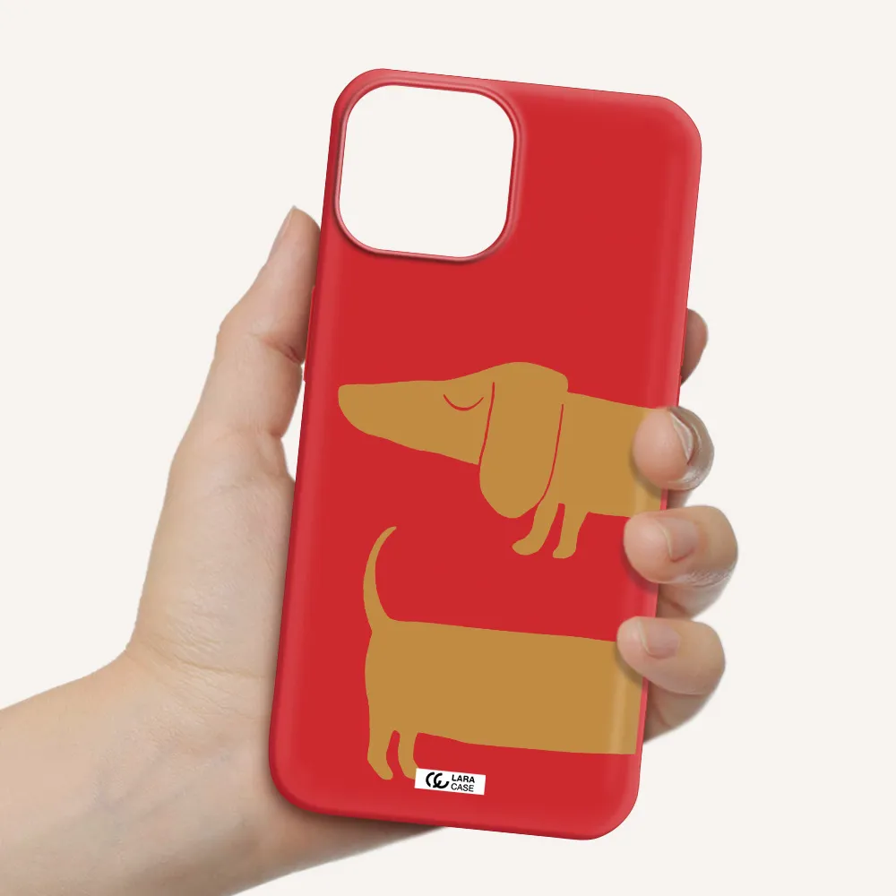 Dachshund Apple iPhone 13 Silicone Imperial Red Case
