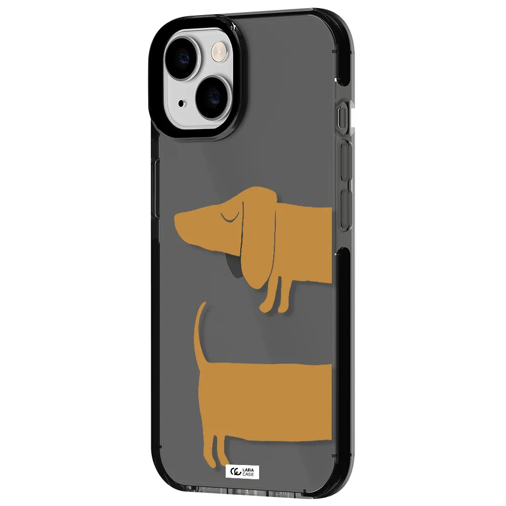 Dachshund Apple iPhone 14 impact Smoke Black Case