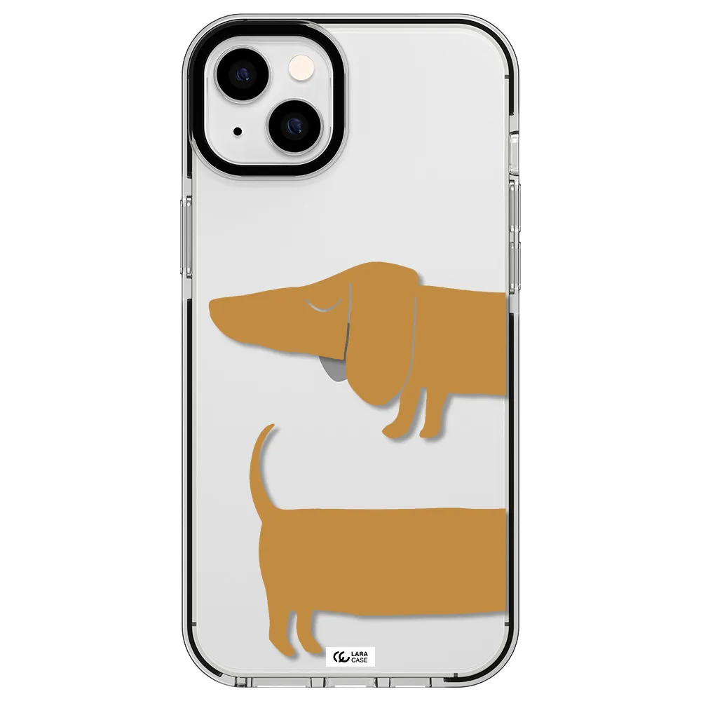 Dachshund Apple iPhone 14 plus impact black border Case