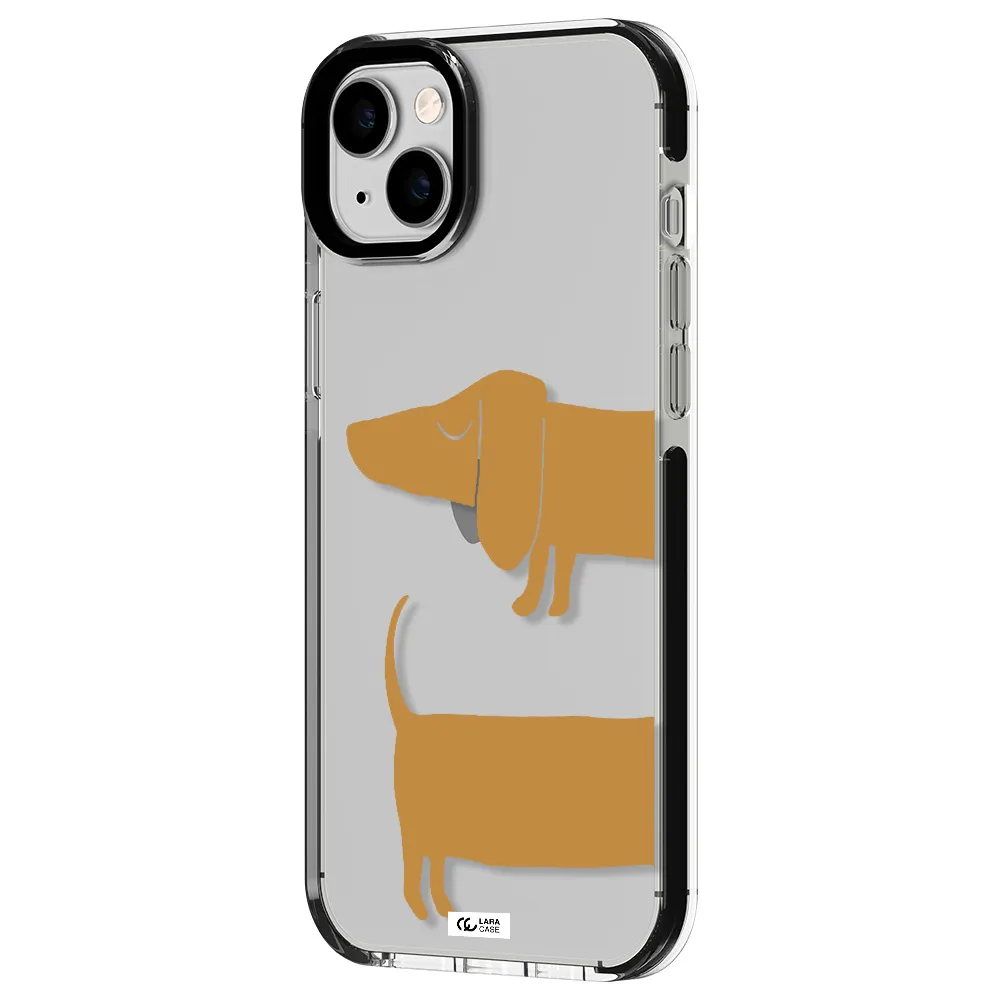 Dachshund Apple iPhone 14 plus impact black border Case