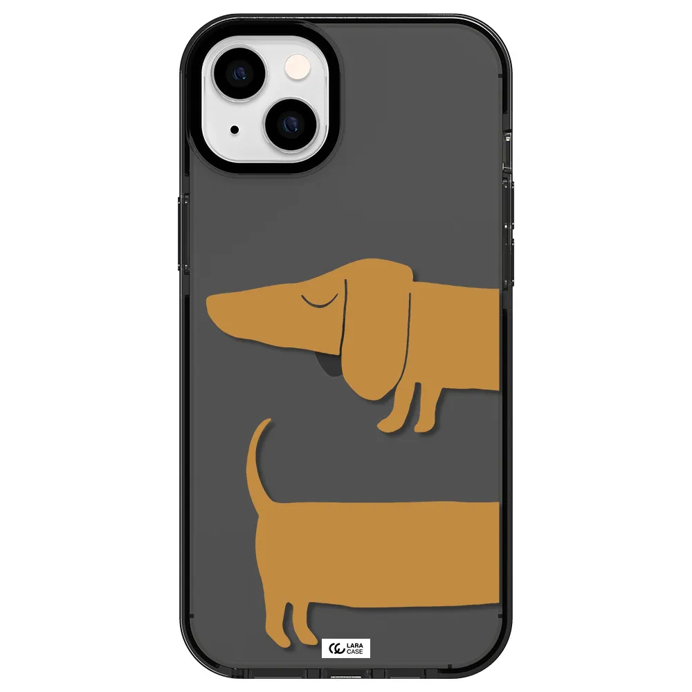 Dachshund Apple iPhone 14 plus impact Smoke Black Case