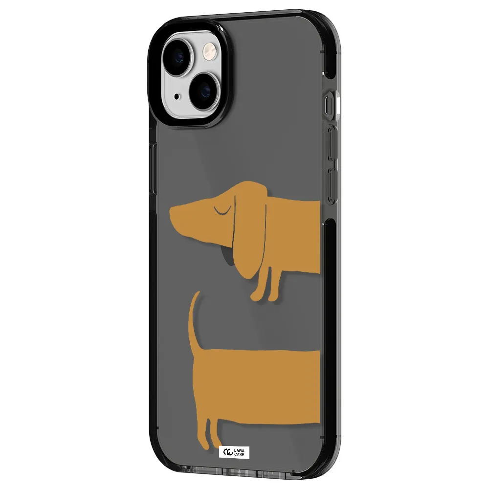 Dachshund Apple iPhone 14 plus impact Smoke Black Case