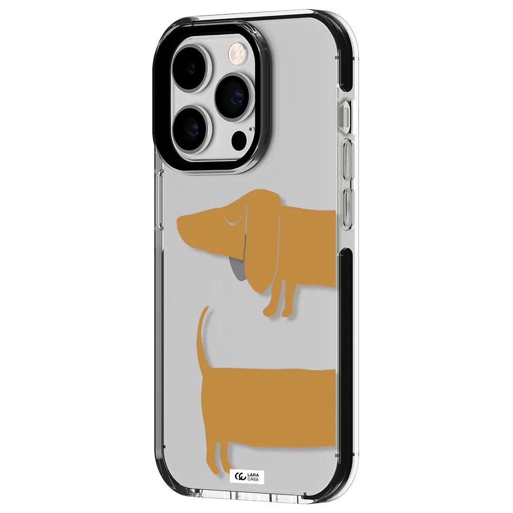 Dachshund Apple iPhone 14 pro impact black border Case