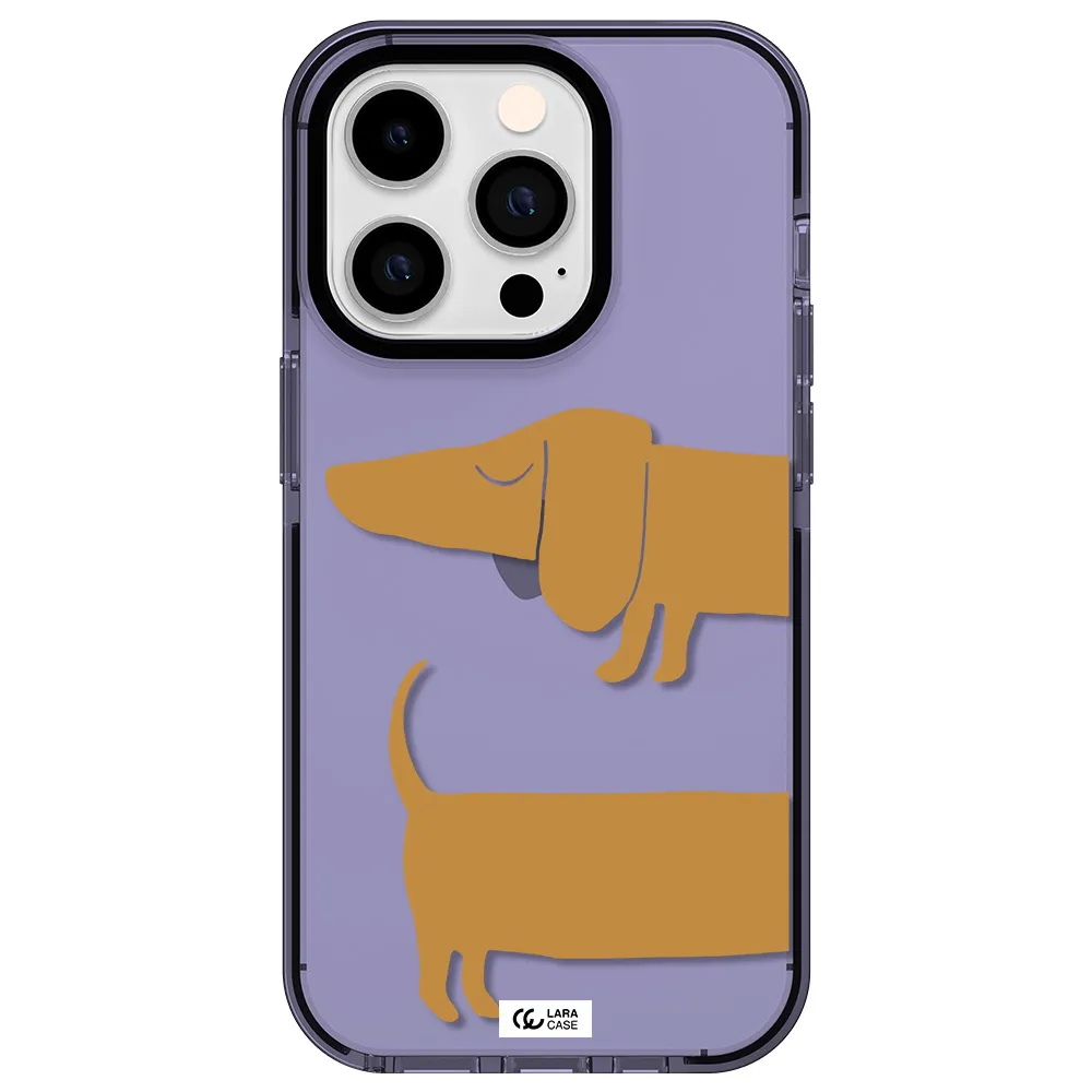 Dachshund Apple iPhone 14 pro impact Lilac Case
