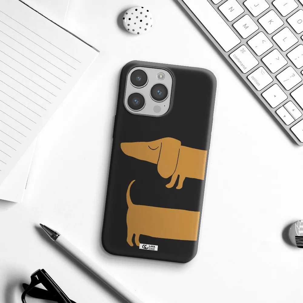 Dachshund Apple iPhone 14 pro max Silicone black Case