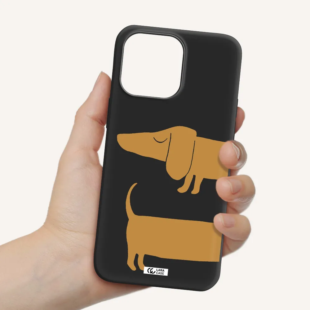 Dachshund Apple iPhone 14 pro Silicone black Case