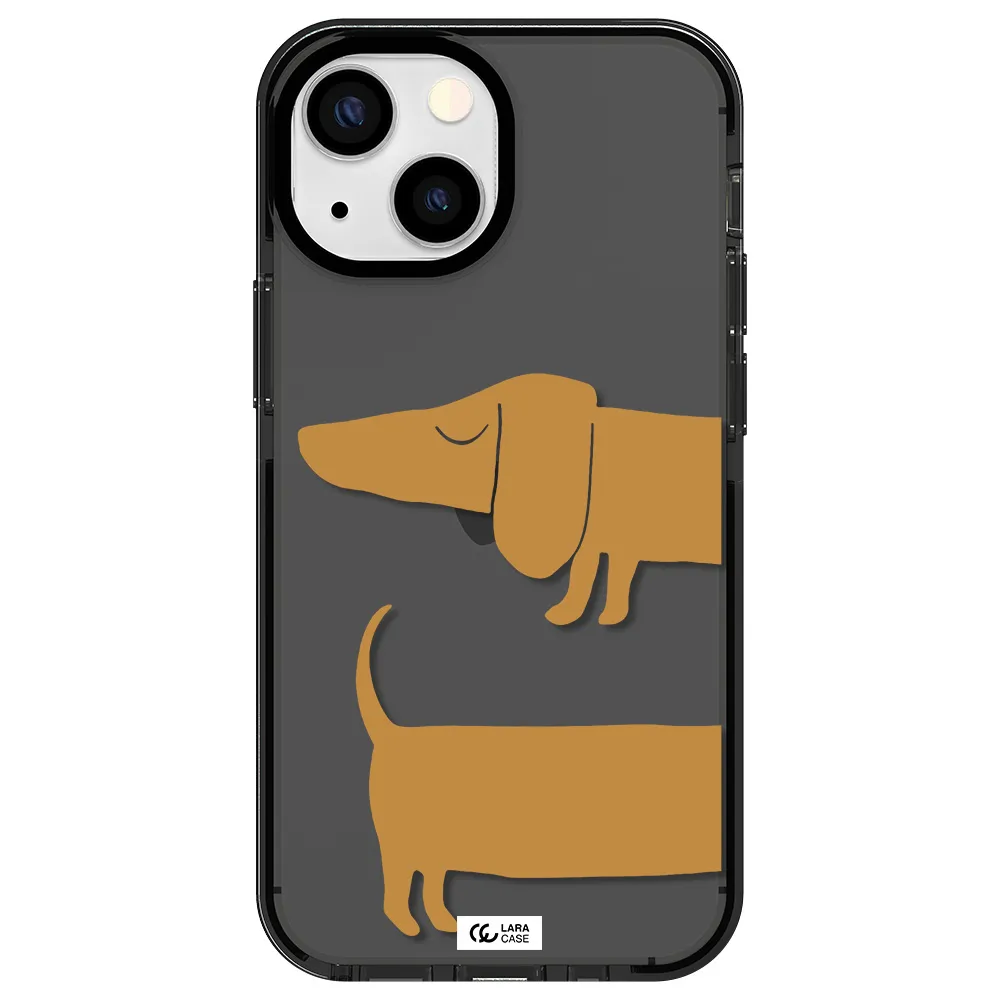 Dachshund Apple iPhone 15 impact Smoke Black Case