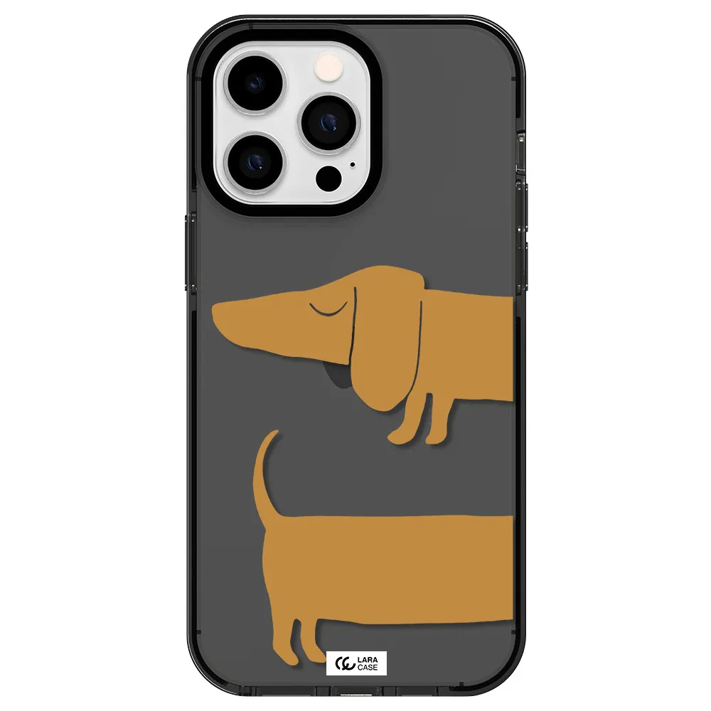 Dachshund Apple iPhone 15 Pro Max impact Smoke Black Case