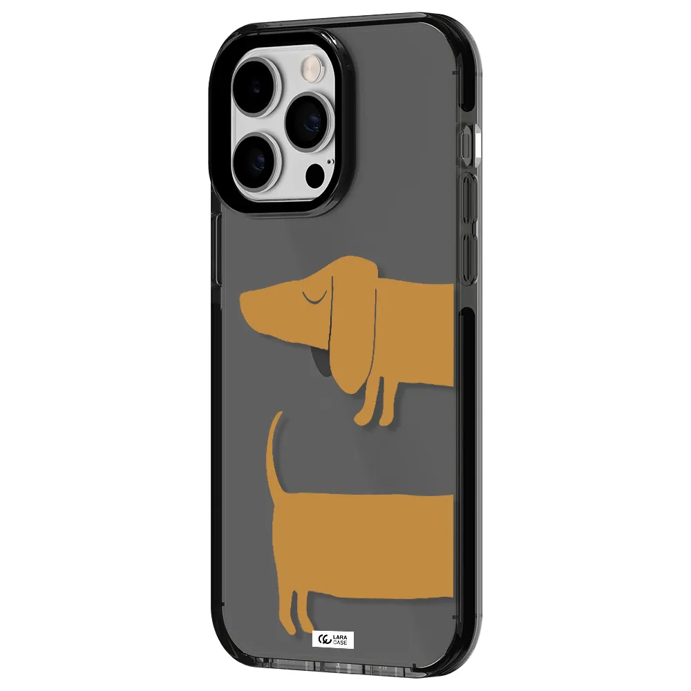 Dachshund Apple iPhone 15 Pro Max impact Smoke Black Case