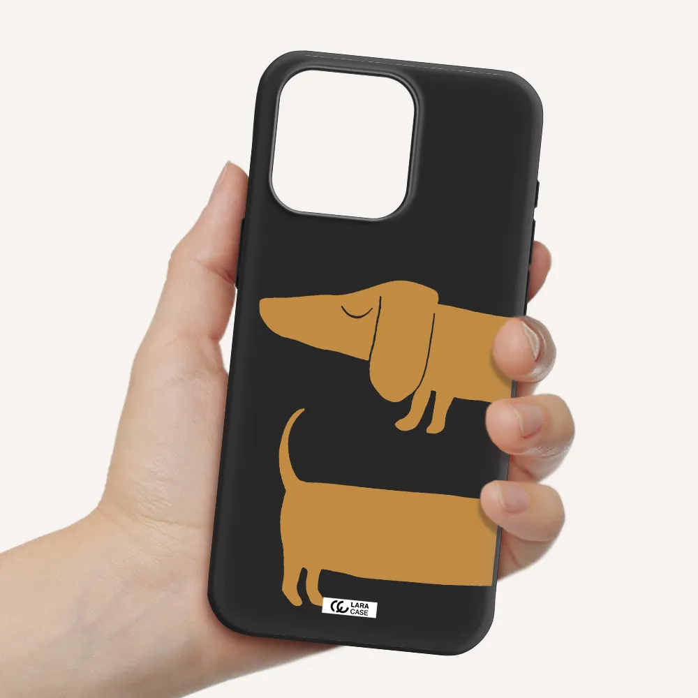 Dachshund Apple Iphone 15 Pro max Silicone black Case